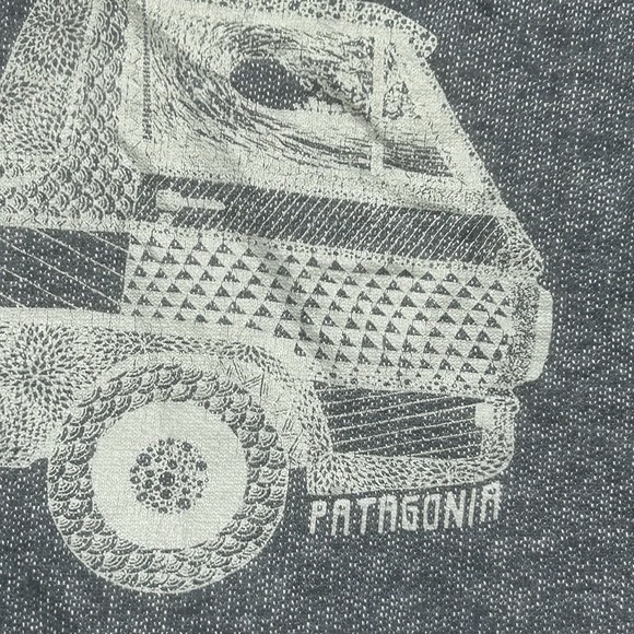 Patagonia Hoodie Mens L Blue Pickup Lines Midweight Organic‎ Cotton Surf Truck - Picture 6 of 14